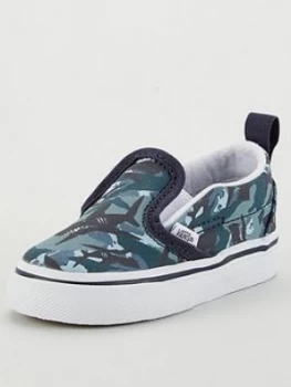 Image of Vans Toddler Slip-On V Shoes - Blue Camo