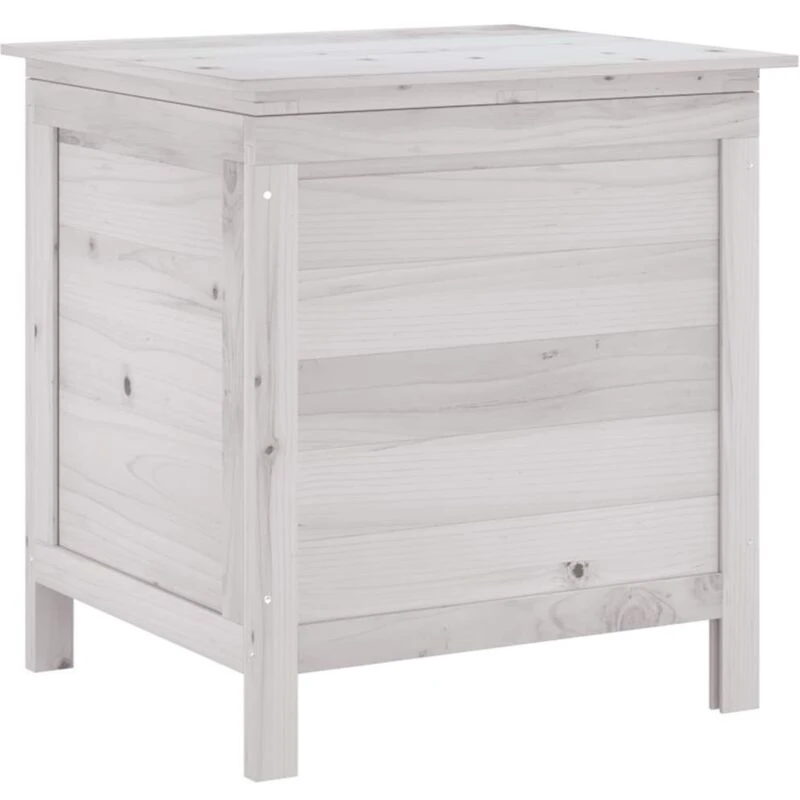 Image of vidaXL Garden Storage Box White 50x49x56.5cm Solid Wood Fir, White 364749
