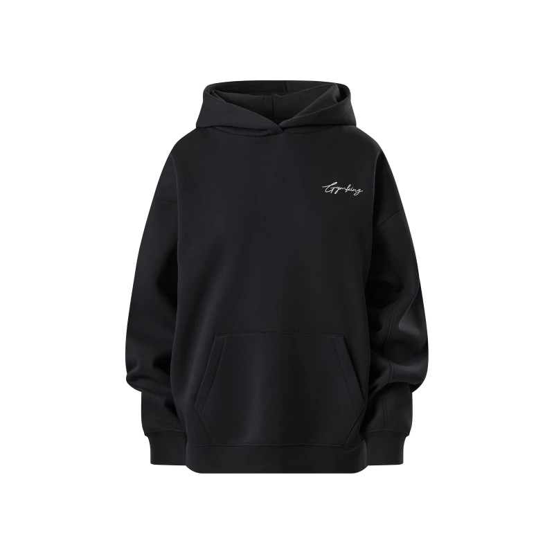 Image of Gym King Womens Reset Oversized Cotton Pull Over Hoodie Black female 10 (S)