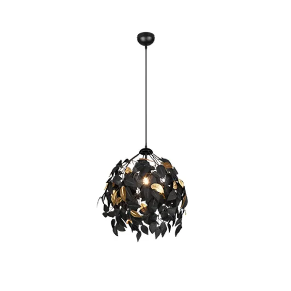 Image of Leavy Modern Pendant Ceiling Light Black Matt