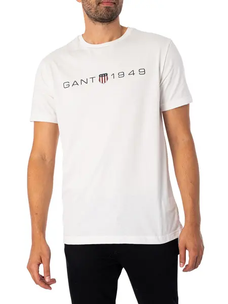 Image of Gant Printed Graphic T-Shirt Eggshell 3XL