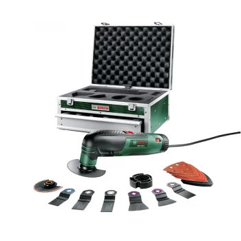 Image of Bosch PMF 190E Oscillating Multi-Tool with 15 Accessories and Toolbox