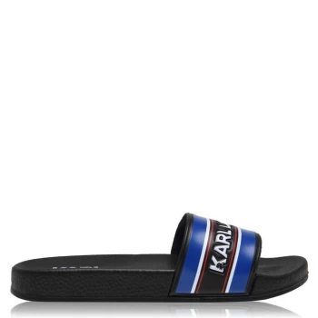Image of Karl Lagerfeld Striped Sliders - Blue