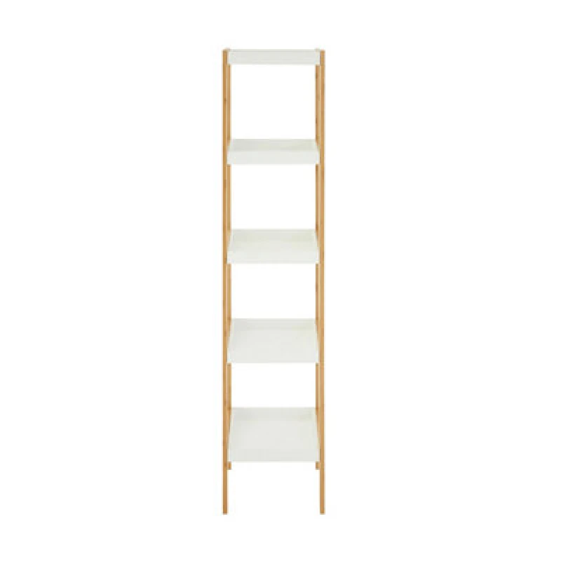 Image of Premier Housewares Nostra Five Tiered White And Natural Shelf Unit White