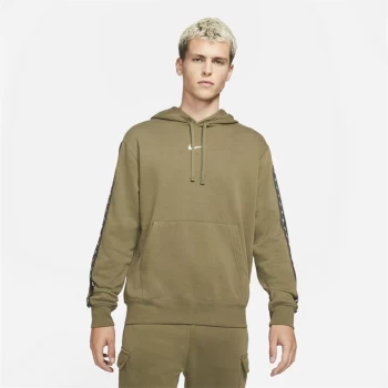 Image of Nike Repeat Logo Hoodie Mens - Olive/White