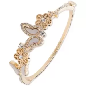 Image of Ladies Marchesa Jewellery Base metal BR BUTTERFLY BANGLE-GOLD/MOP