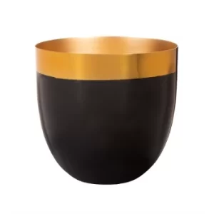 Image of Sass & Belle Polished Gold & Black Metal Planter Medium