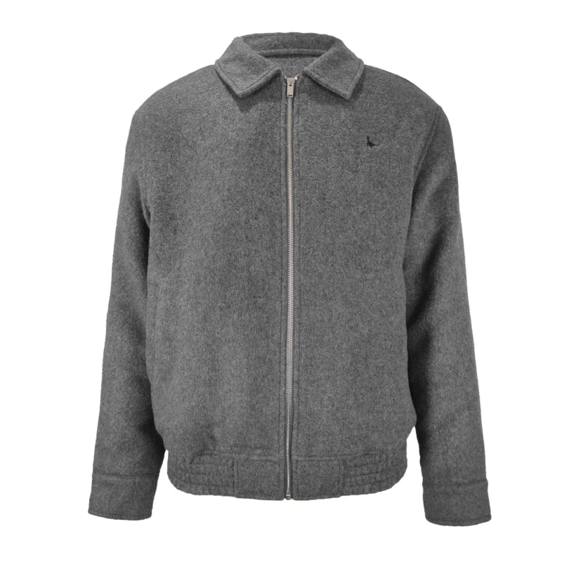 Image of Jack Wills Mens York Wool Long Sleeve Bomber Jacket Grey Marl male S