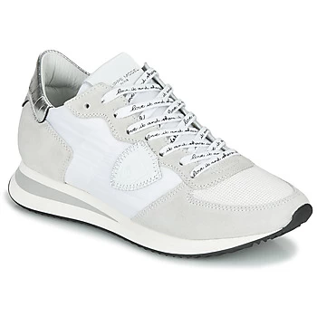 Image of Philippe Model TROPEZ X MONDIAL CROCO womens Shoes Trainers in White