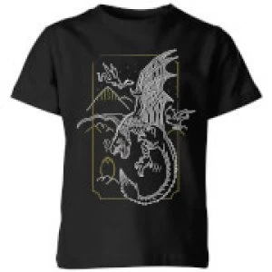 Image of Harry Potter Hungarian Horntail Dragon Kids T-Shirt - Black - 7-8 Years