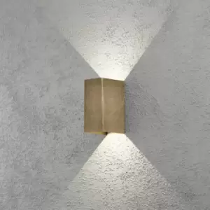 Image of Cremona Outdoor Modern Up Down Wall Brass 2x 3 W LED, IP54
