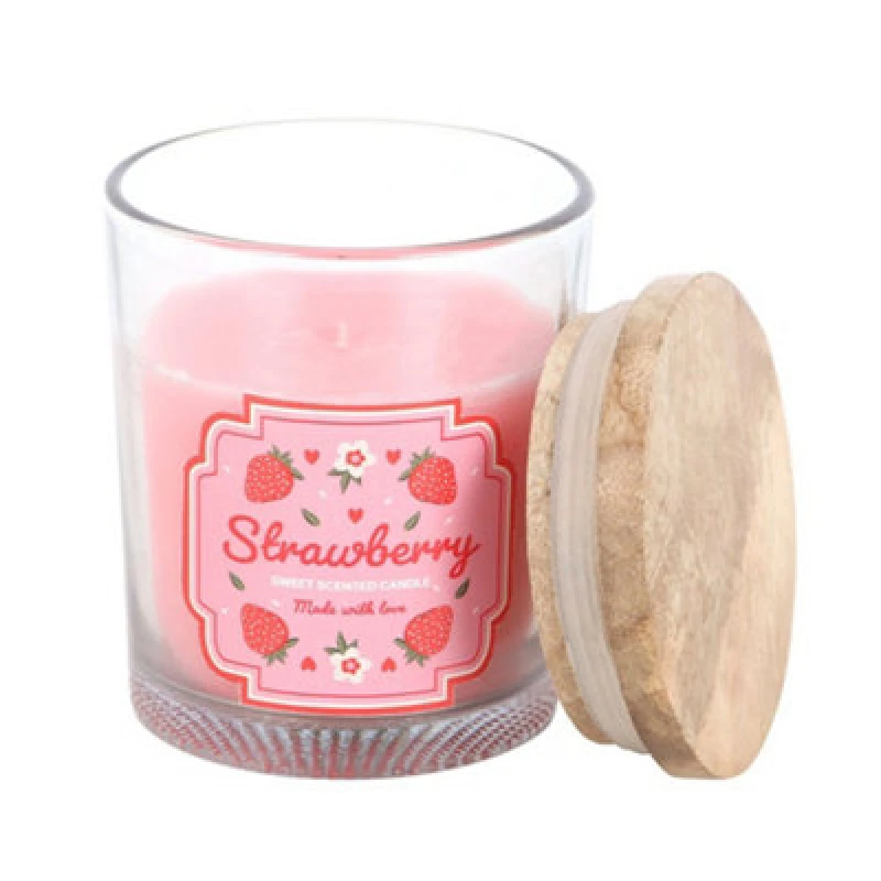 Image of Something Different Something Different Strawberry Scented Candle in Pink Pink One Size Unisex 5063750959504