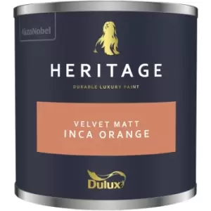 Image of Dulux Heritage Velvet Matt Inca Orange Matt Emulsion Paint 125ml