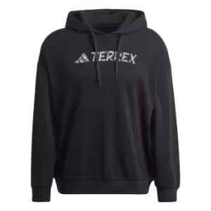 Image of adidas Terrex Large Logo Hoodie (Gender Neutral) Unisex - Black