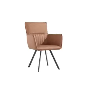Image of Kettle Interiors Carver Chair In Tan With Angular Legs