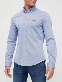 Image of Hugo Boss Biado Oxford Shirt Bright Blue Size L Men