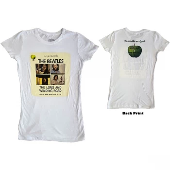 Image of Beatles - The - Long & Winding Road Ladies Large T-Shirt - White