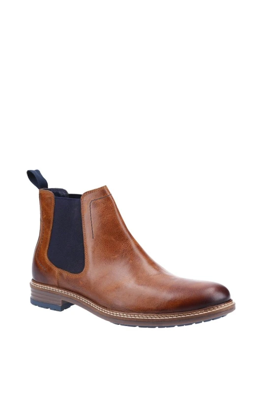 Image of Hush Puppies Mens Justin Pull On Chelsea Ankle Boots - UK 7 Brown male ES3513CAM7