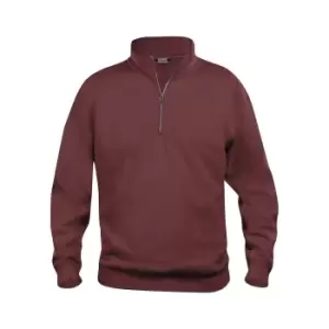 Image of Clique Unisex Adult Basic Half Zip Sweatshirt (L) (Burgundy)