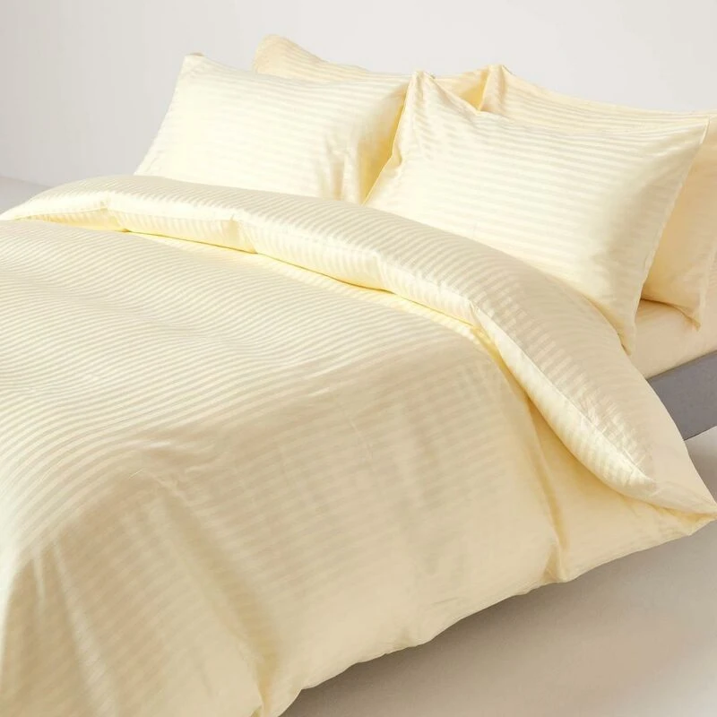 Image of Homescapes Pastel Yellow Egyptian Cotton Single Duvet Cover With One Pillowcase, 330 Tc