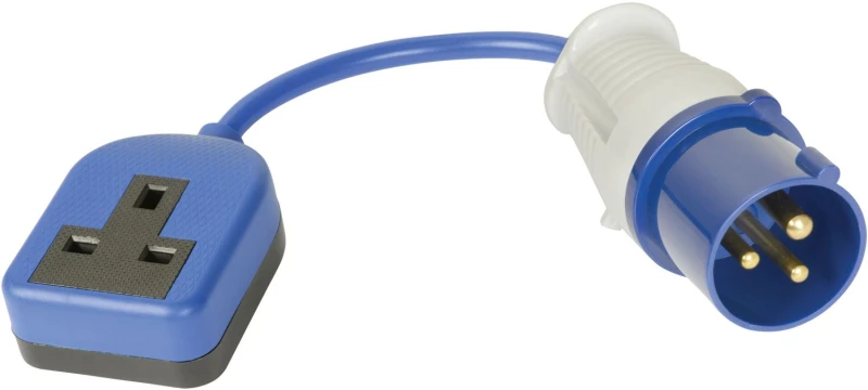 Image of Mercury UK Plug Mains Hook Up Adaptor Electric Lead 240V Trailing Socket Caravans 0.3m CAB174435 Mains Adapter