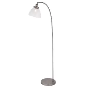 Image of Floor Lamp Light - Brushed Silver Paint & Clear Glass - 40W E27 - Standing
