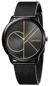 Image of Calvin Klein Mens Minimal Black Stainless Steel Mesh Watch