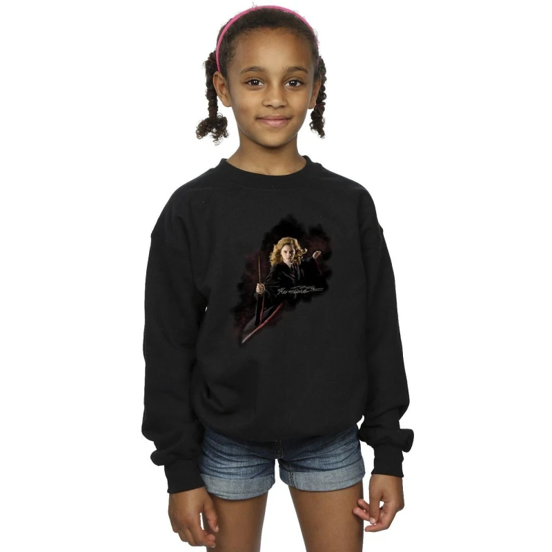 Image of Harry Potter Hermione Fight Like A Girl Sweatshirt Black female