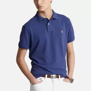 Image of Polo Ralph Lauren Mens Custom Slim Fit Mesh Polo Shirt - Light Navy - M