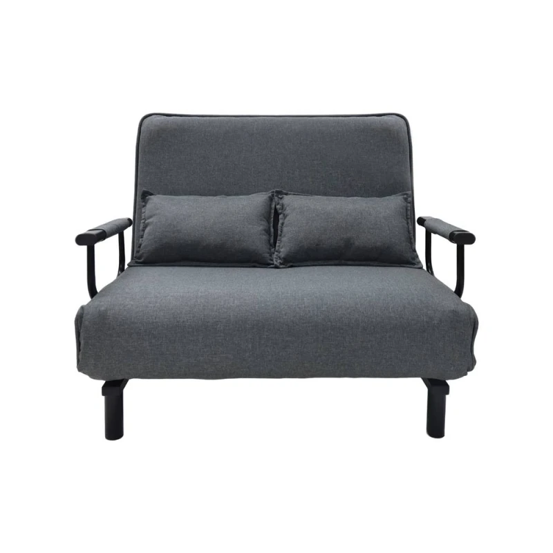 Image of Alivio 2-In-1 Double Folding Sofa Bed 6-Level Adjustable Backrest in Grey Grey Unisex