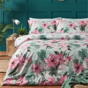 Image of Furn. Hibiscus King Duvet Cover Set Cotton Polyester Multi