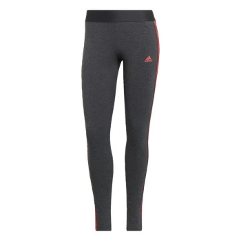 Image of adidas LOUNGEWEAR Essentials 3-Stripes Leggings Womens - Dark Grey Heather / Semi Turbo