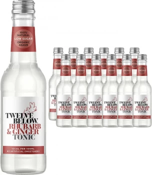 Image of Twelve Below Rhubarb & Ginger Low Sugar Tonic Water - 500ml x 12