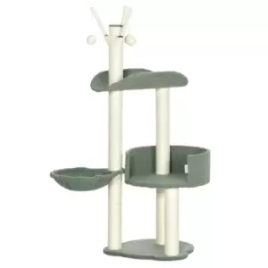 Image of PawHut Cat Tree Climbing Tower for Indoor Cats - Green