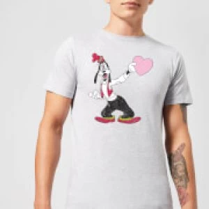 Image of Disney Goofy Love Heart Mens T-Shirt - Grey - S