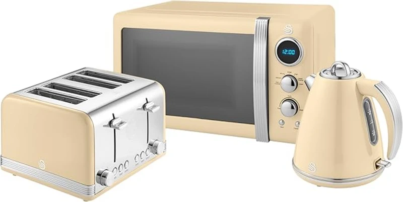 Image of Swan 1.5L Kettle, 4 Slice Toaster & 6L Air Fryer