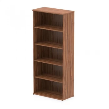 Image of Trexus Office Very High Bookcase 800x400x2000mm 4 Shelves Walnut Ref