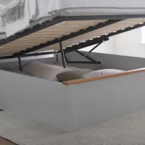 Image of Verona Ottoman Bed - Grey - Double Bed Frame Only - Grey