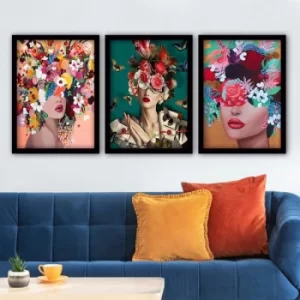 Image of 3SC162 Multicolor Decorative Framed Painting (3 Pieces)