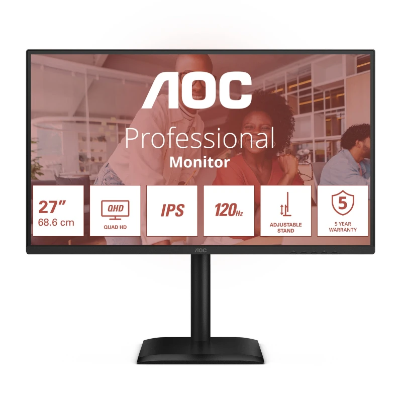 Image of AOC AOC E4 Q27E4U computer monitor 68.6cm (27") 2560 x 1440 pixels Quad HD LED Black Q27E4U