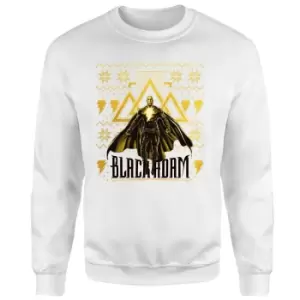 Image of Black Adam Gold Christmas Christmas Jumper - White - M