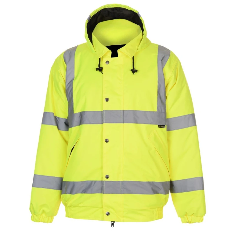 Image of Dunlop Mens Waterproof Reflective Long Sleeve Hi-Vis Jacket Yellow male XXS