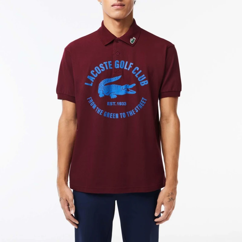 Image of Lacoste Classic Fit Cotton Golf Polo Shirt - Red Red XS