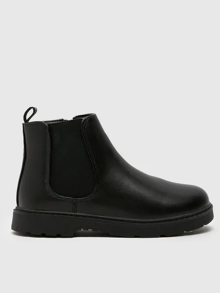 Image of Skechers Boys Fuse Tread Trekor Leather Memory Foam Boots UK Size 12 (EU 30) Black/lime SKE1747-BBLM-12