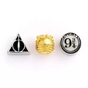 Image of Harry Potter Set of 3 spacer Beads Deathly Hallows, Golden Snitch, Platform 9 3/4