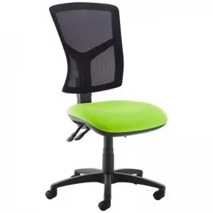 Image of Senza high mesh back operator chair with no arms - Madura Green