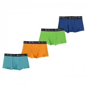 Image of Ben Sherman Sherman 4 Pack Trunks - Ryl/Org/Grn/Blu