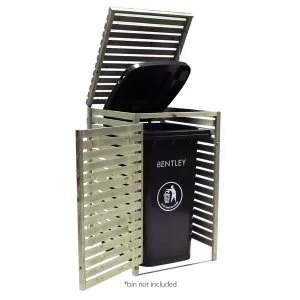 Image of Charles Bentley Garden Nordic Spruce Wooden Bin Storage Cupboard Unit - Single