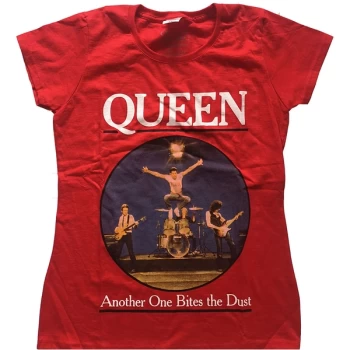 Image of Queen - One Bites The Dust Womens Medium T-Shirt - Red