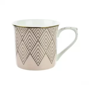 Image of Fine Bone China Mug with Diamond Detail Pink and Gold